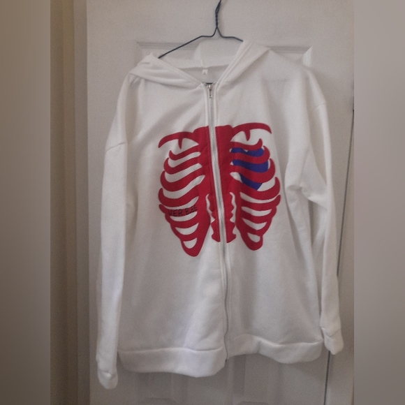 Unbranded -Y2K Skeleton Zip Up Hoodie Ver Blee - Unisex Hoodie - Size: XL - - Picture 3 of 9